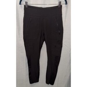 Athleta Headlands Hybrid Cargo Leggings Charcoal Grey Gray Zipper Pockets Sz 4
